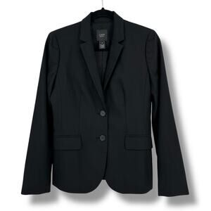 J. Crew Super 120s 100% Wool Blazer Womens Size 4 Solid Black Wardrobe Staple